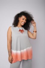 Conjunto Feminino Em Malha Sem Manga - Cinza - Imagem 2