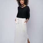 Saia Helena Com Fenda Nas Laterais