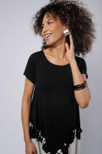 Vestido Feminino Em Malha Com Manga Curta - Preto - Imagem 2