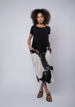 Vestido Feminino Em Malha Com Manga Curta - Preto