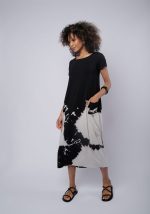 Vestido Feminino Em Malha Com Manga Curta - Preto - Imagem 3